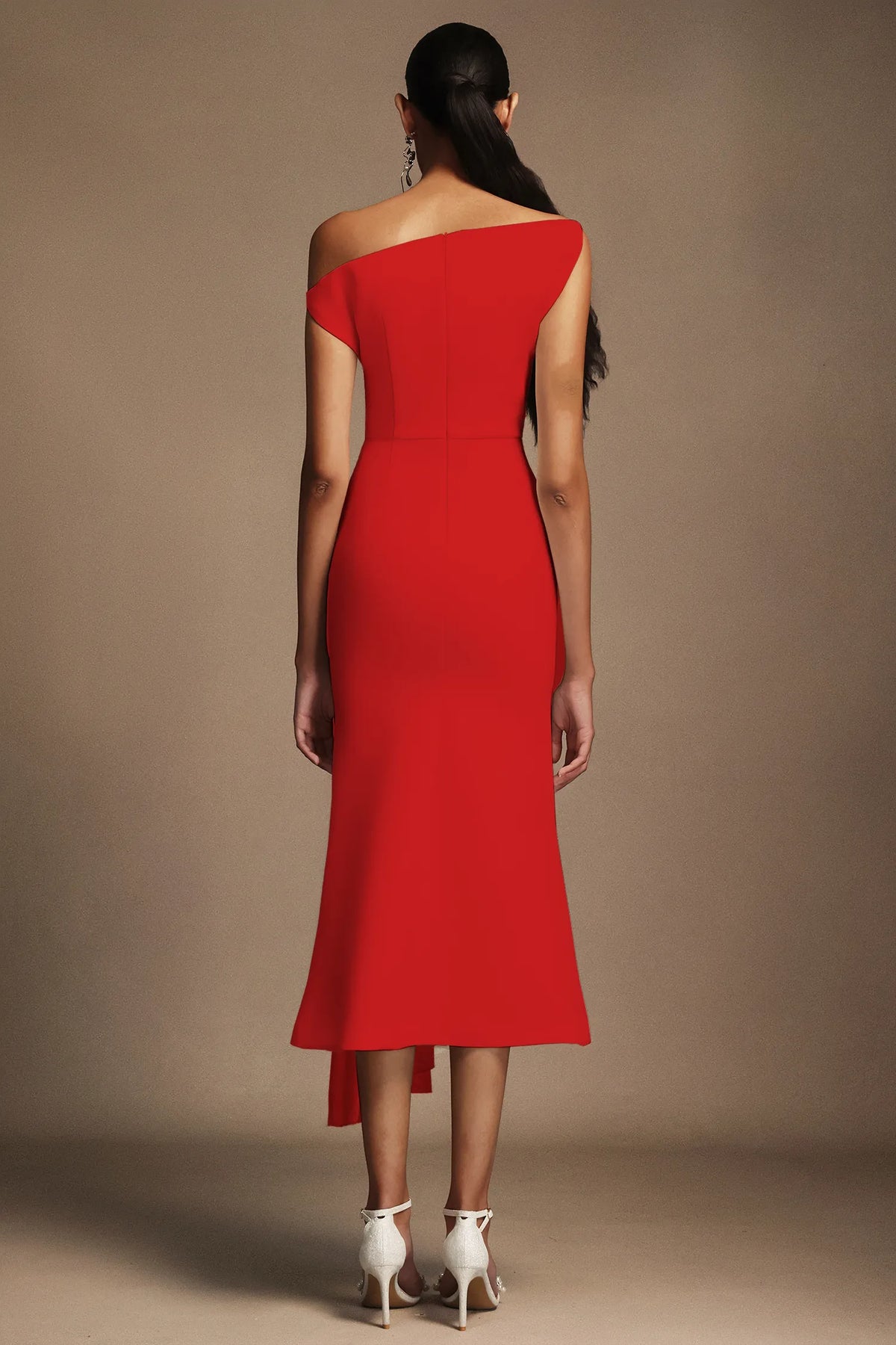 Jillian Oblique Shoulder Dress