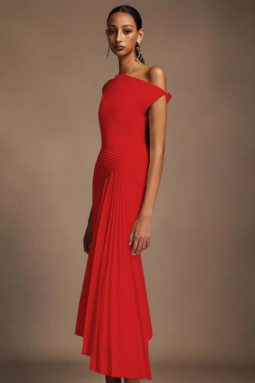 Jillian Oblique Shoulder Dress