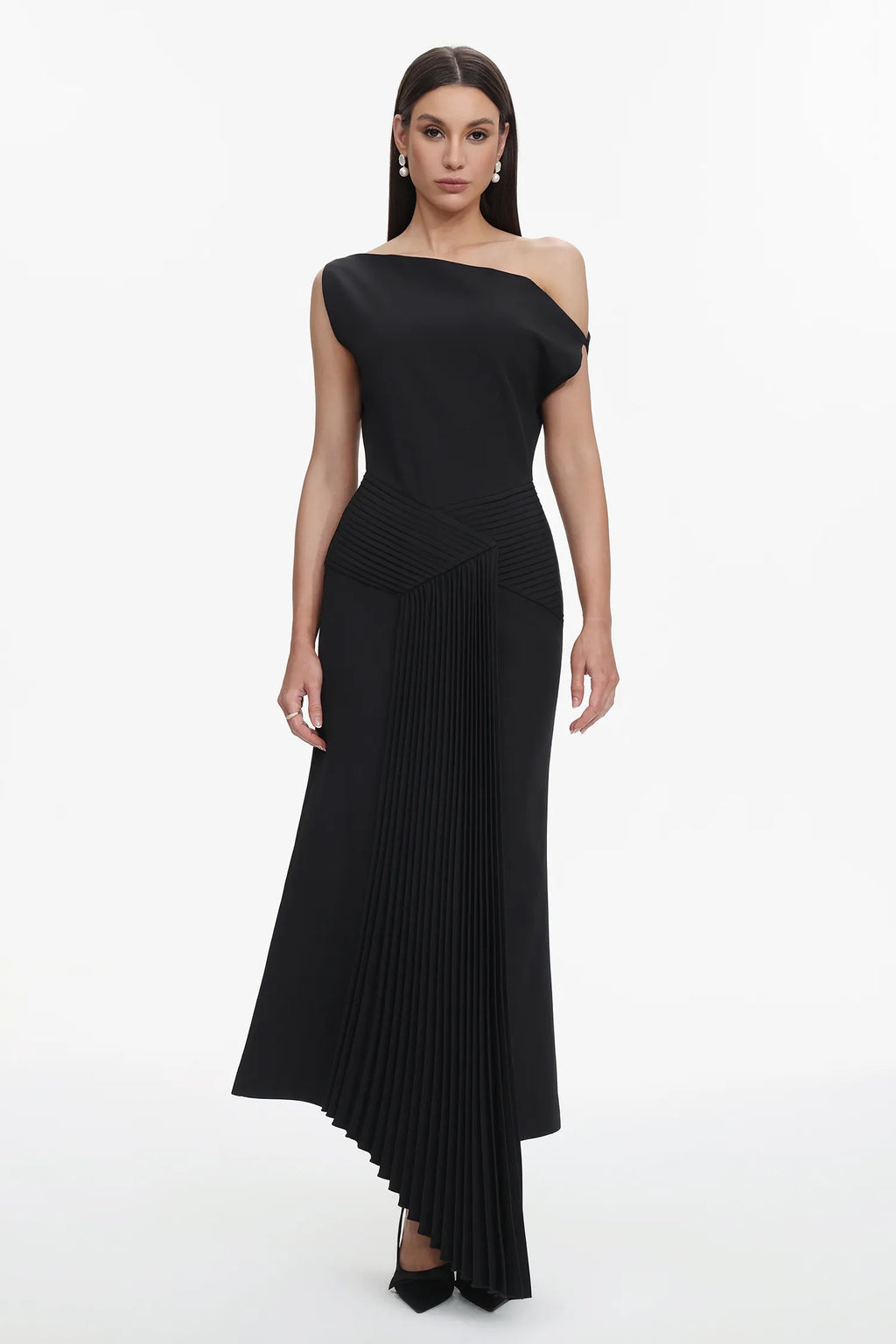 Juny Oblique Shoulder Dress