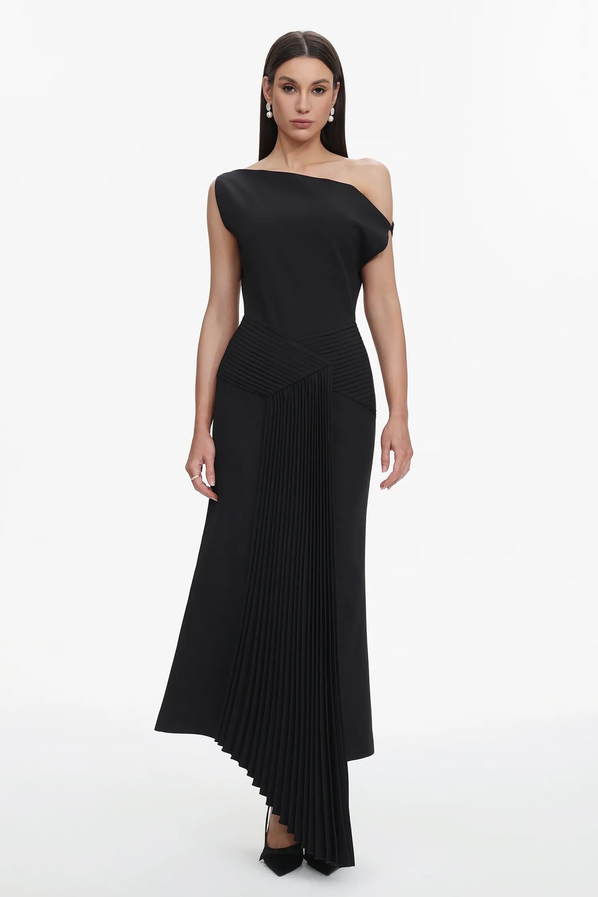 Juny Oblique Shoulder Dress