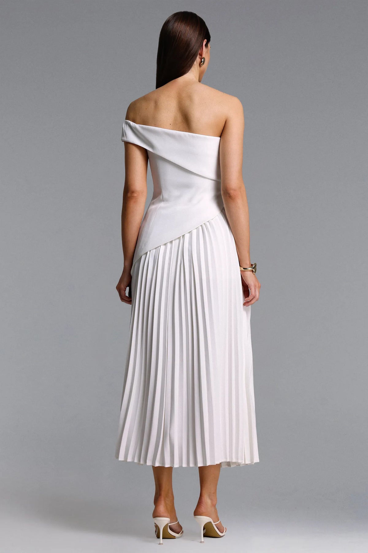 Vickee Asymmetric Pleated Dress