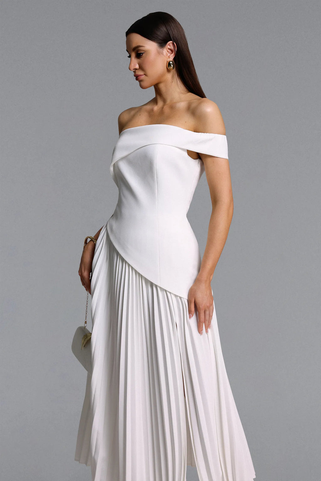 Vickee Asymmetric Pleated Dress