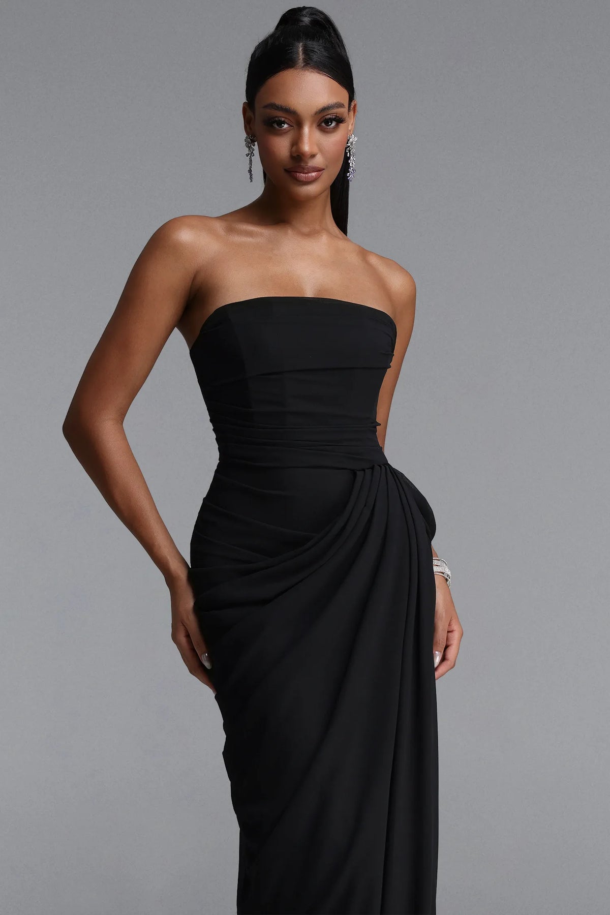 Tazeda Strapless Ruched Dress