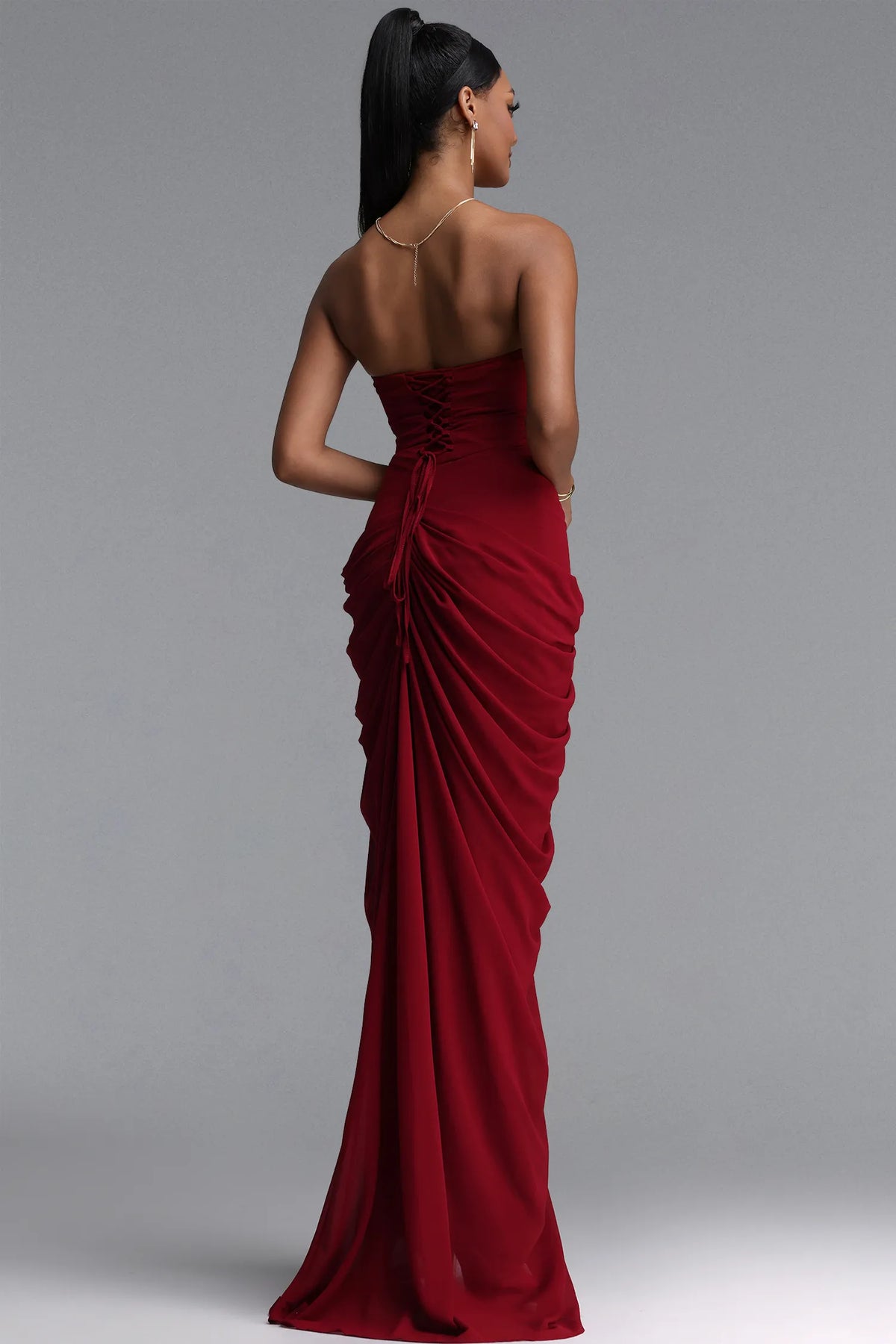 Tazeda Strapless Ruched Dress