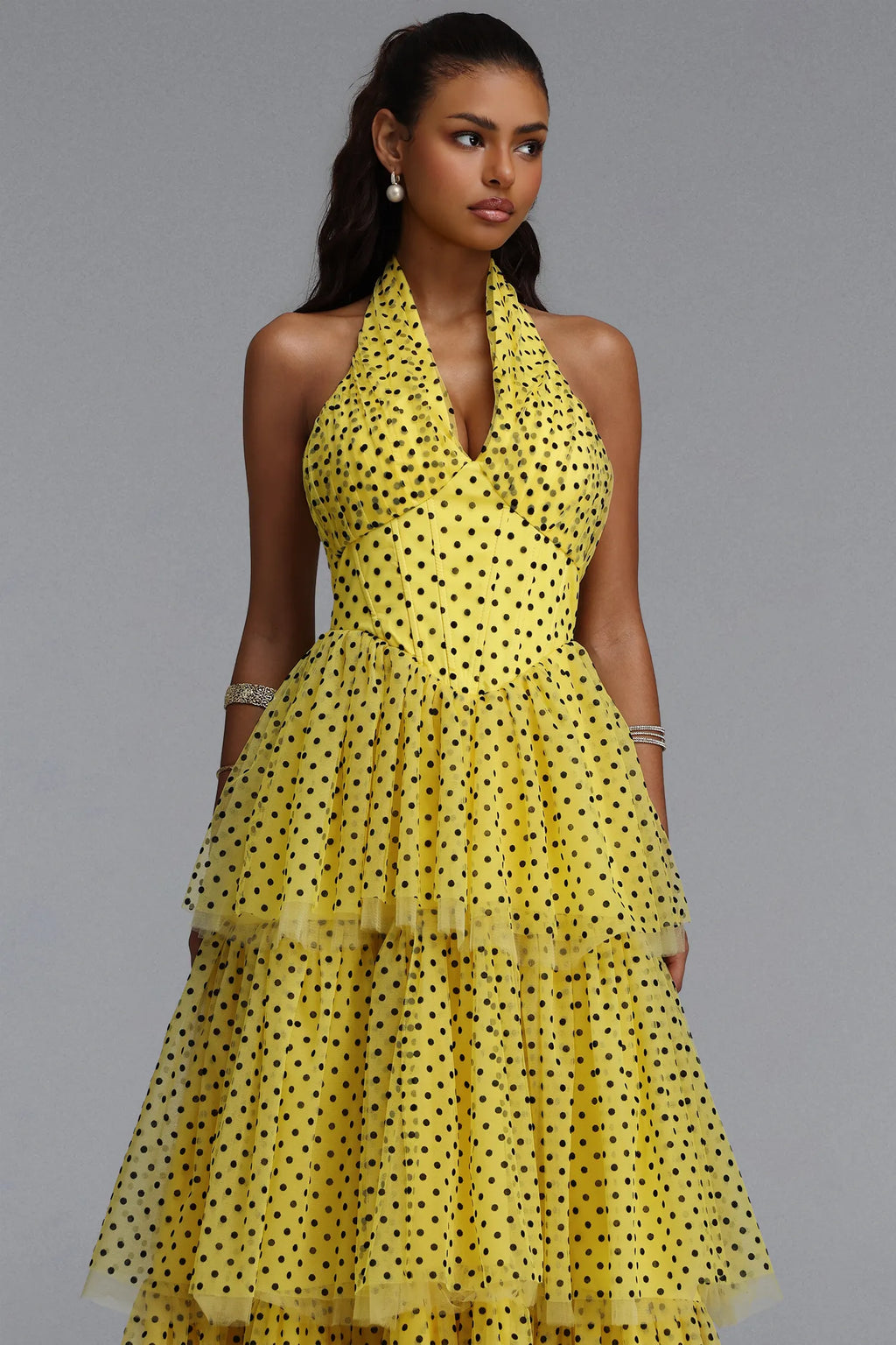 Julietta Layered Polka Dot Dress