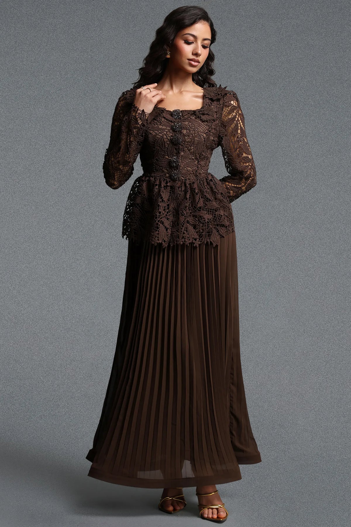 Lucica Floral Lace Skirt Set