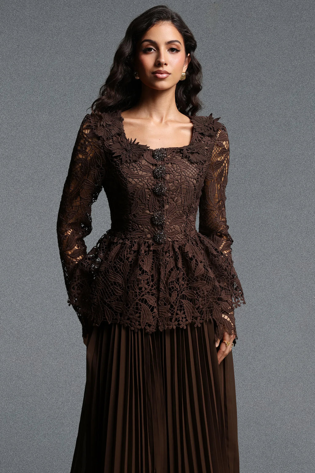 Lucica Floral Lace Skirt Set