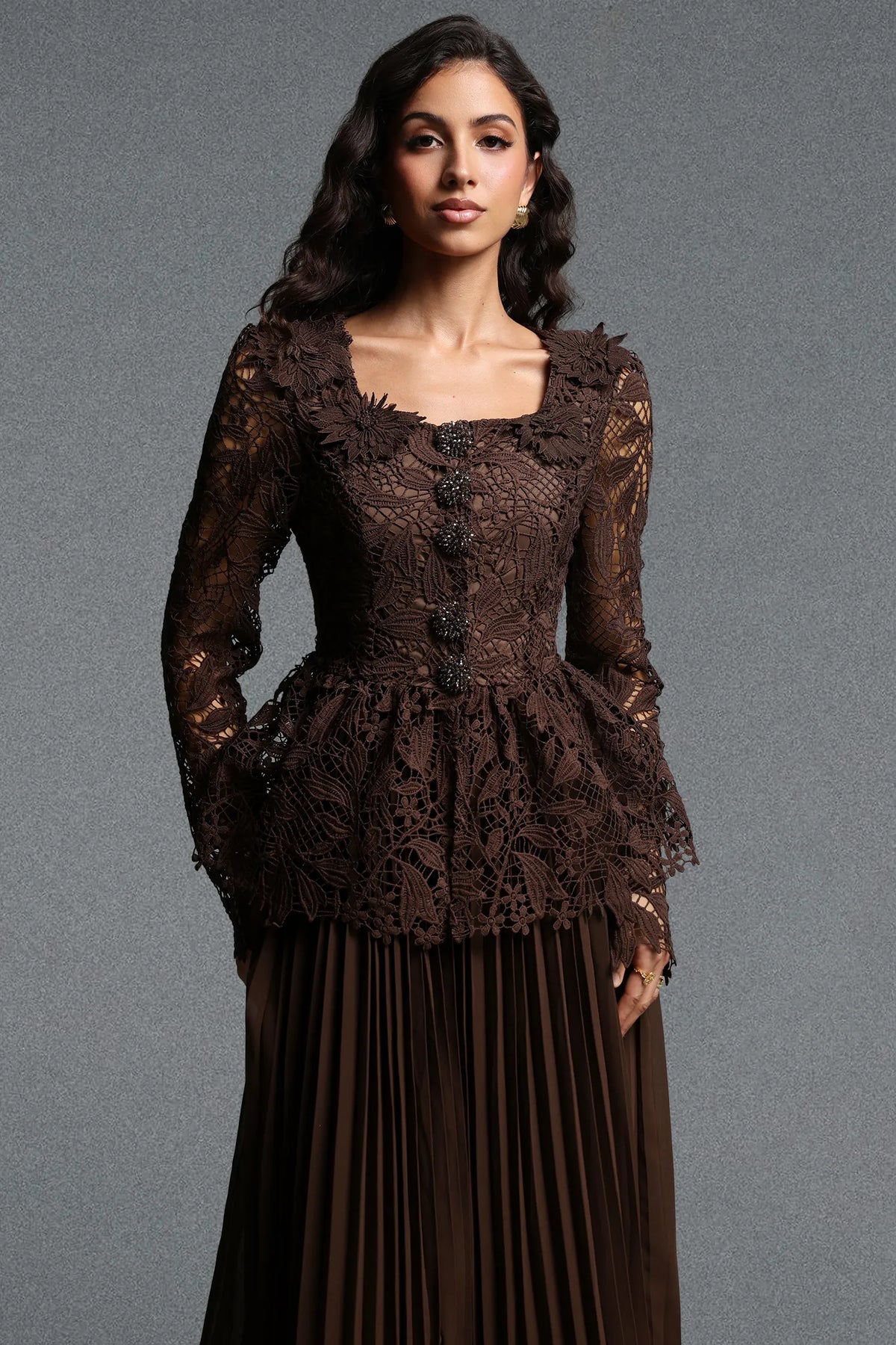 Lucica Floral Lace Skirt Set