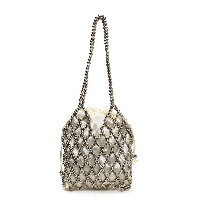 Zoe Beaded Woven Shoulder Handbag
