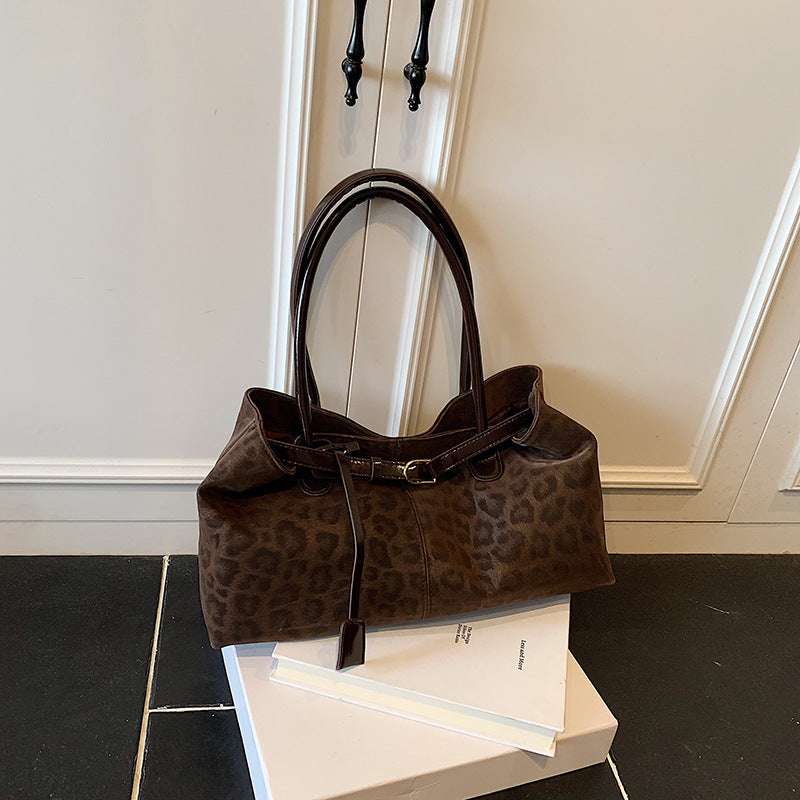 Rumi Retro Leopard Print Canvas Tote Bag