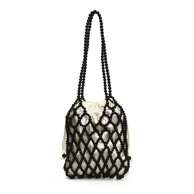 Zoe Beaded Woven Shoulder Handbag