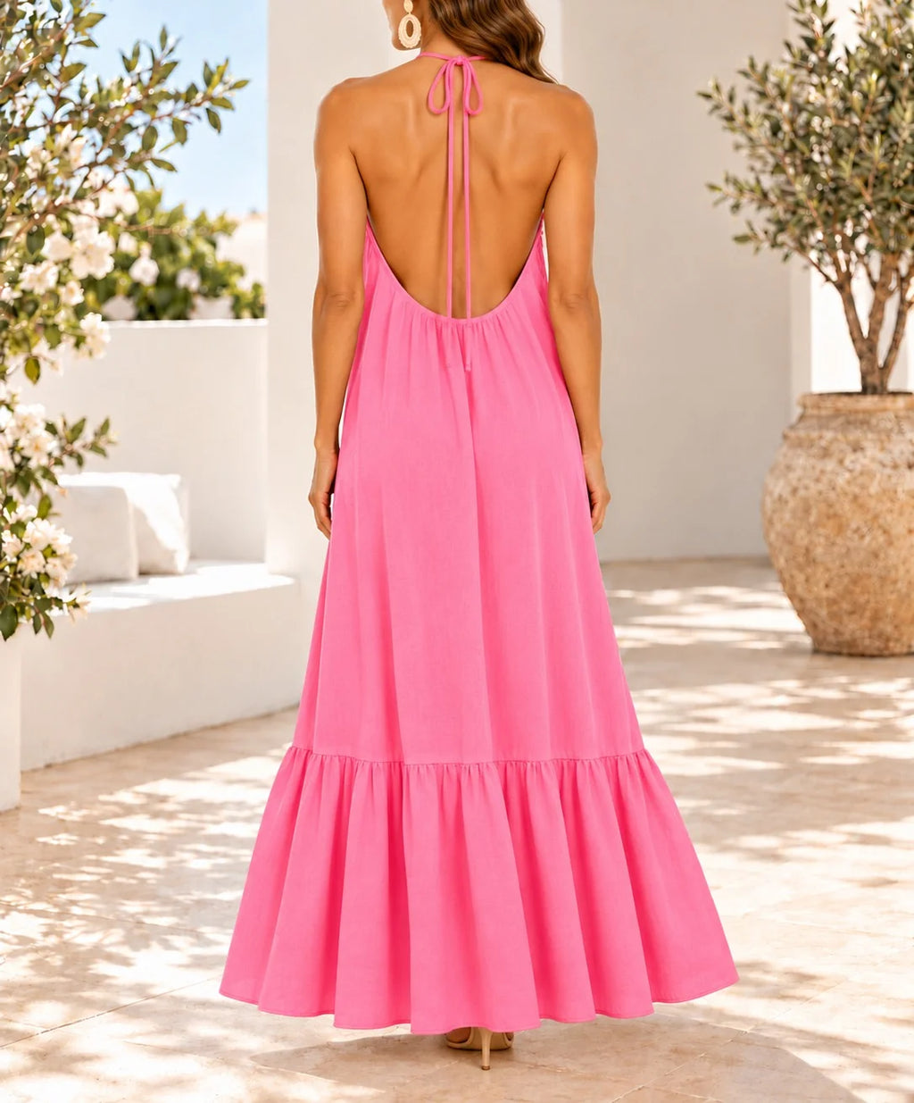 Belle Flower Tie Maxi Dress