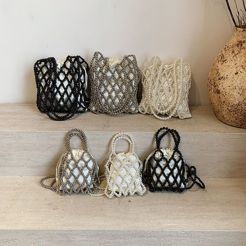 Zoe Beaded Woven Shoulder Handbag