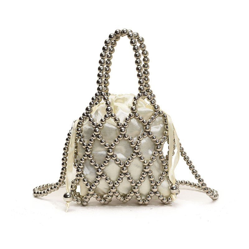Zoe Beaded Woven Shoulder Handbag