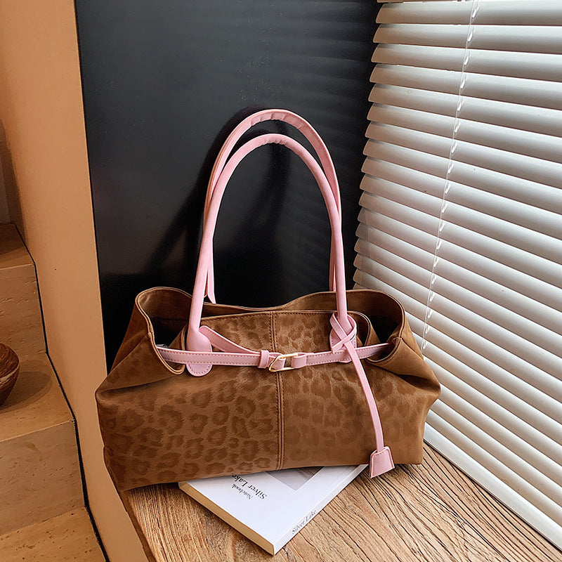 Rumi Retro Leopard Print Canvas Tote Bag