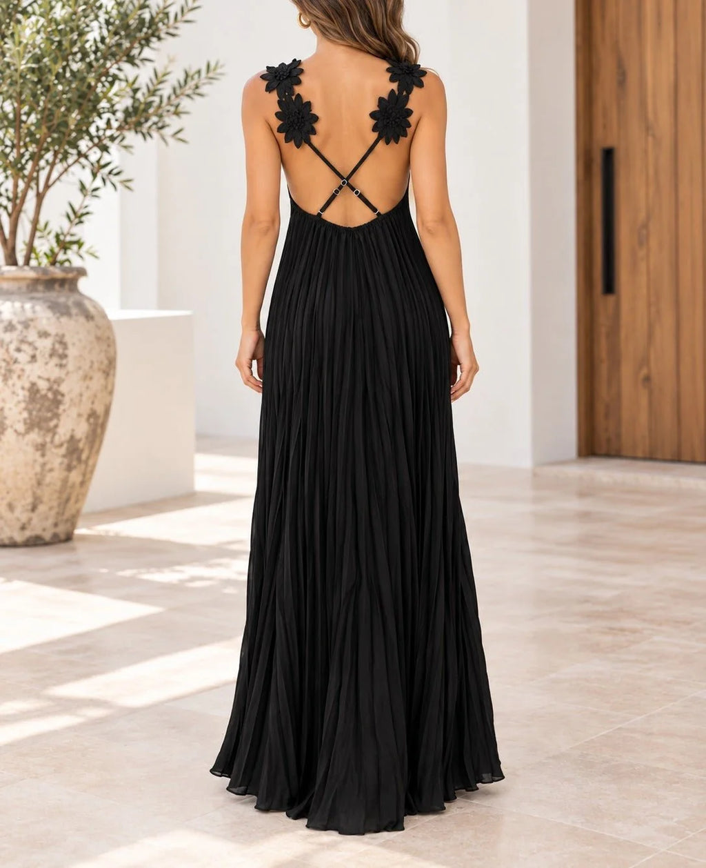 Willa Flower Strap Maxi Dress