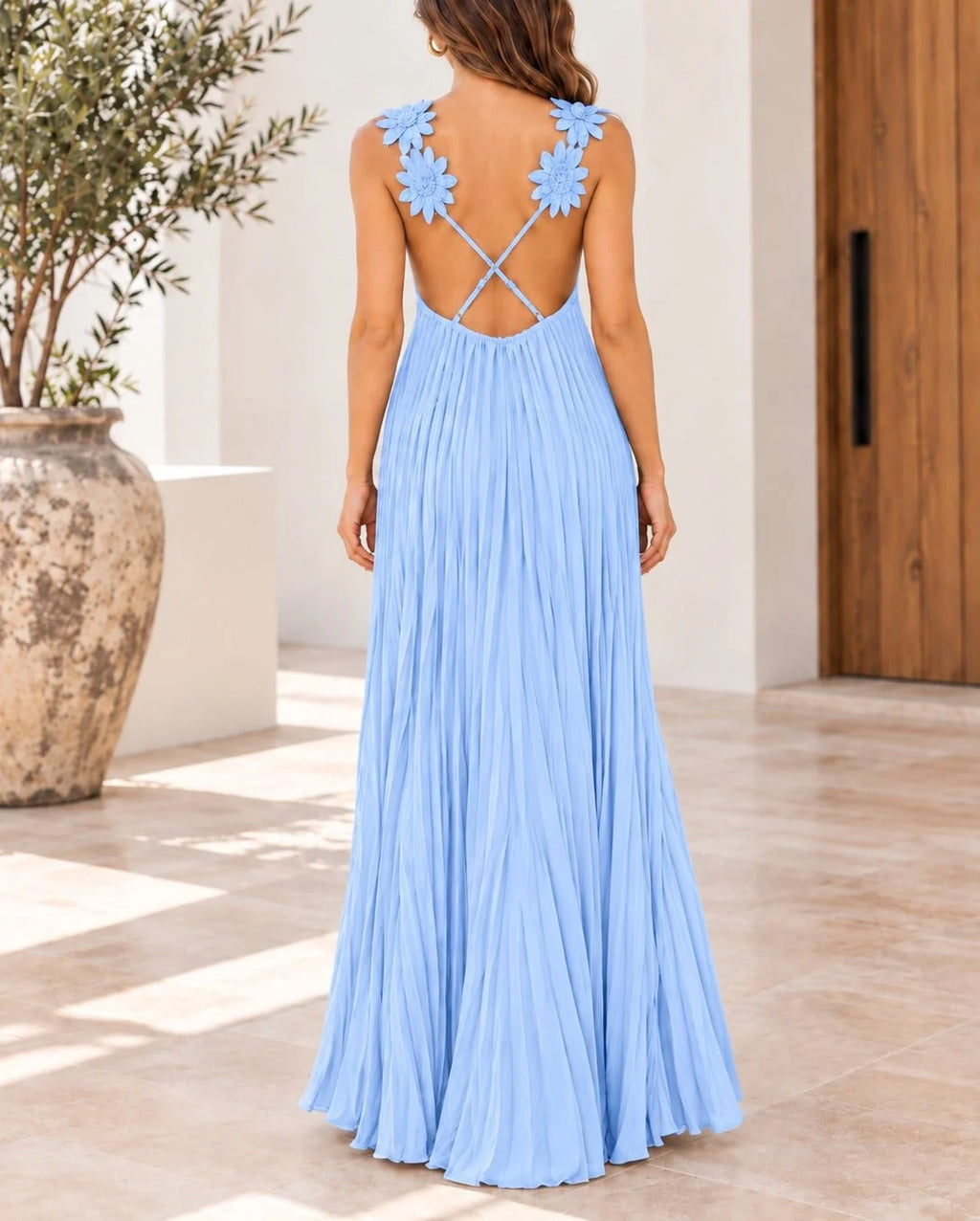 Willa Flower Strap Maxi Dress