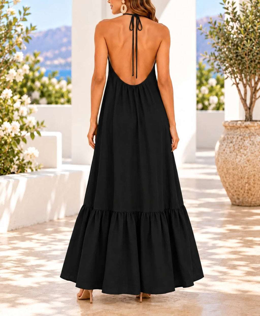 Belle Flower Tie Maxi Dress